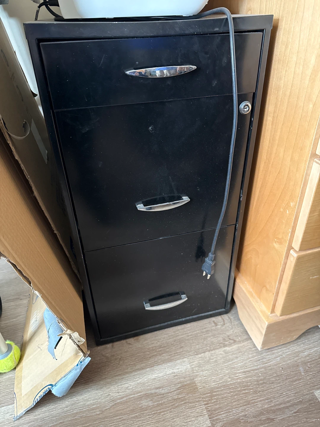 Black 3-Drawer Filing Cabinet