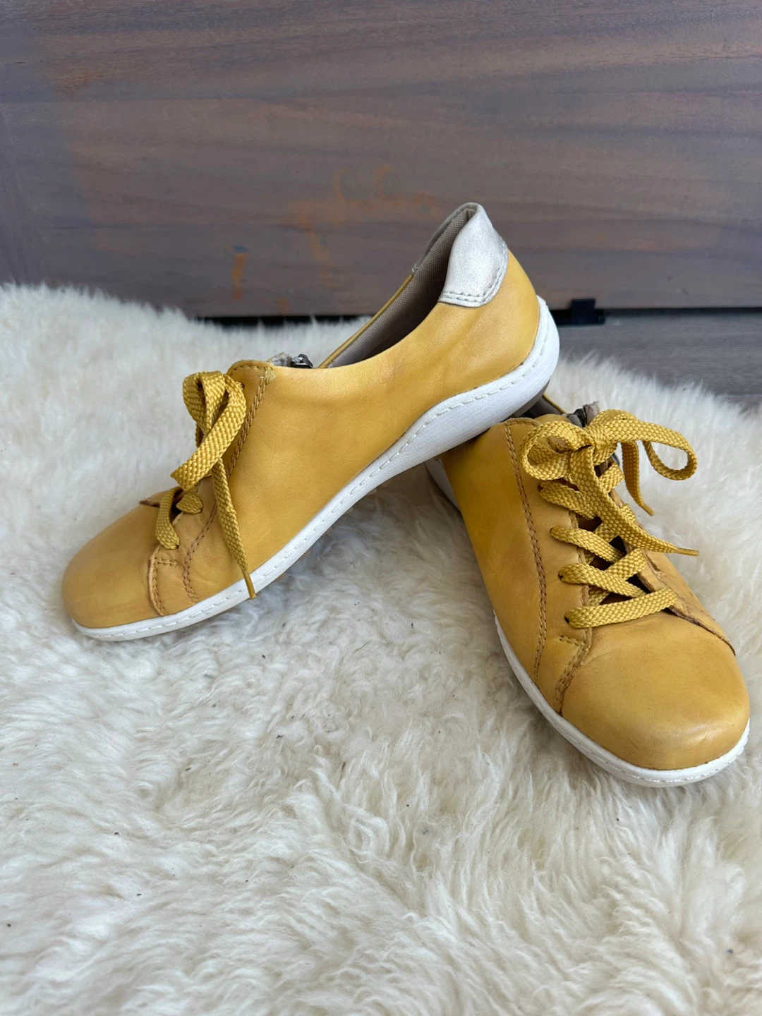 Remonte Yellow Leather Sneakers - Size 40 - photo 2