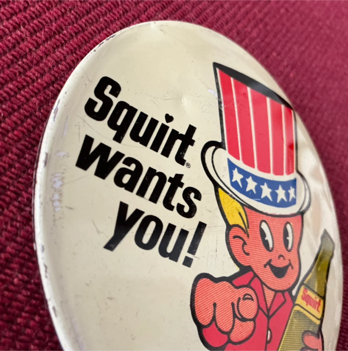 Vintage Squirt Soda Promotional Button Pin - photo 2