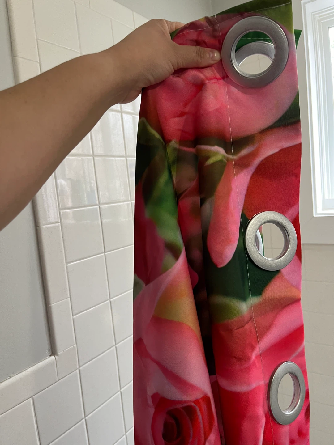 Floral Shower Curtain with Pearls - photo 3