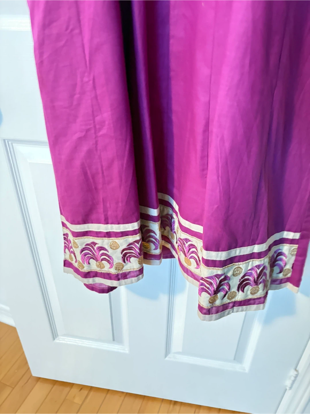 Embroidered Purple Maxi Dress with Floral Design - photo 3