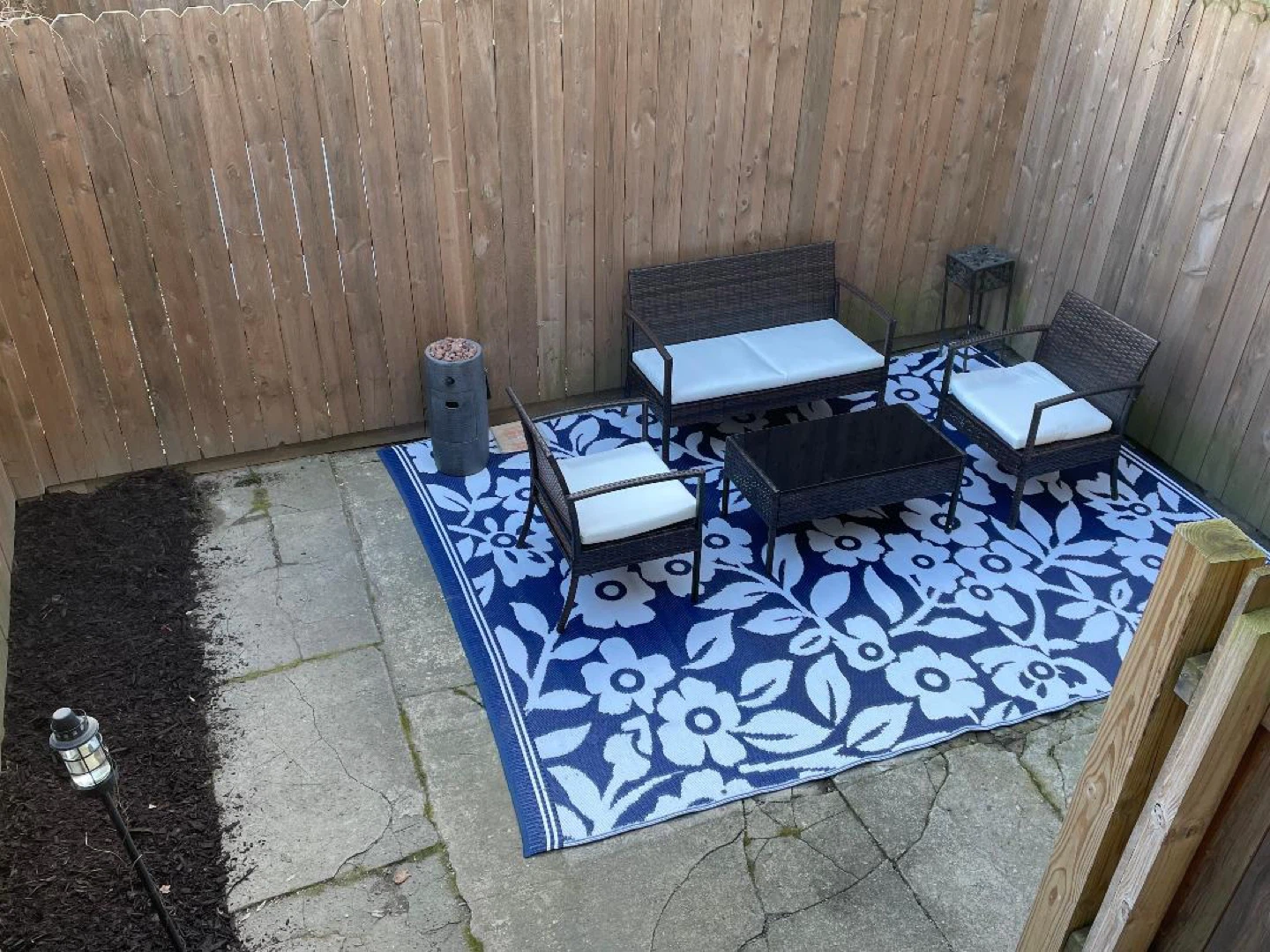 Outdoor Patio Furniture Set and Outdoor Rug