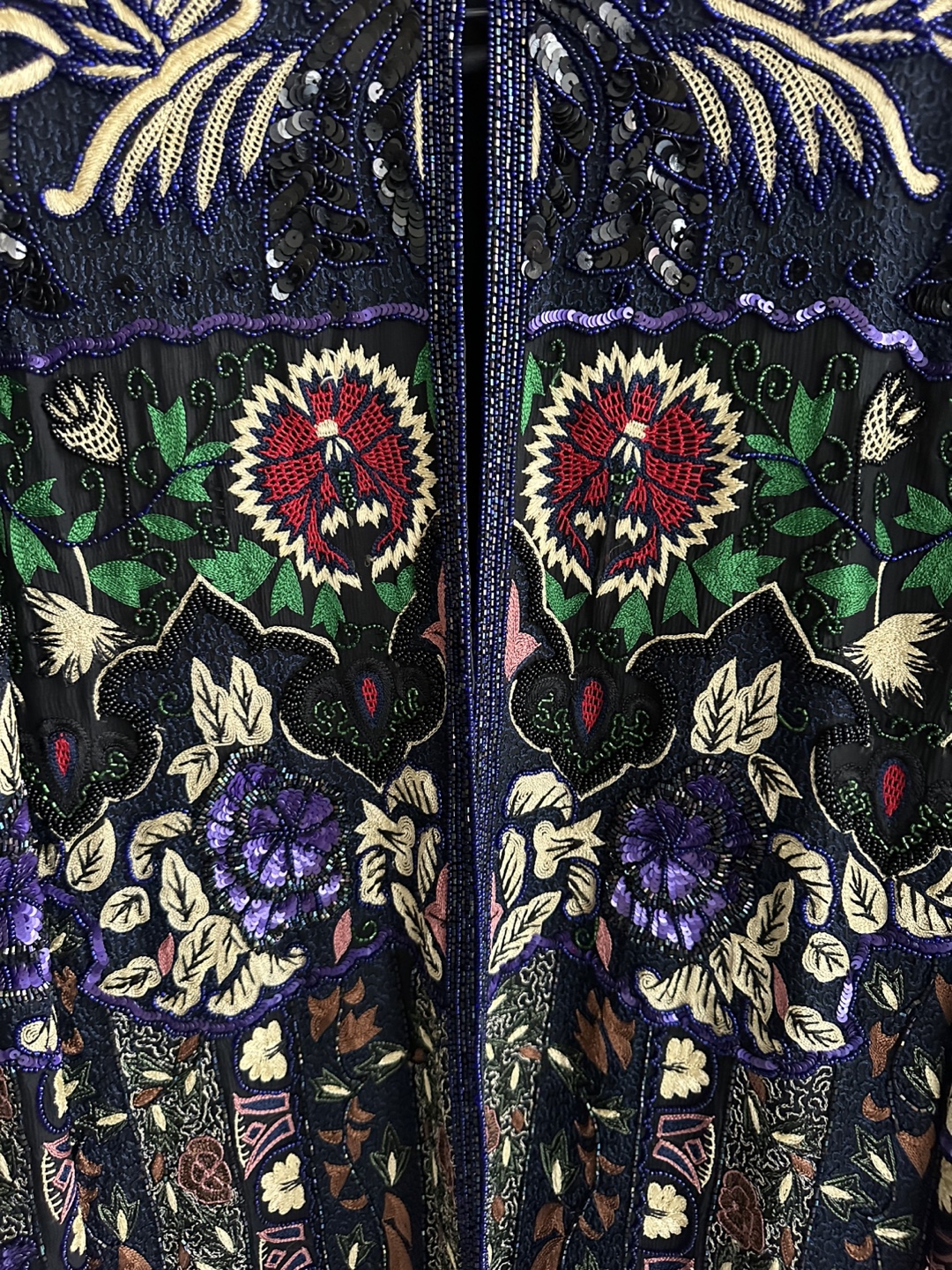 Vintage Judith Ann Beaded & Embroidered Silk Jacket Sz Small - photo 3