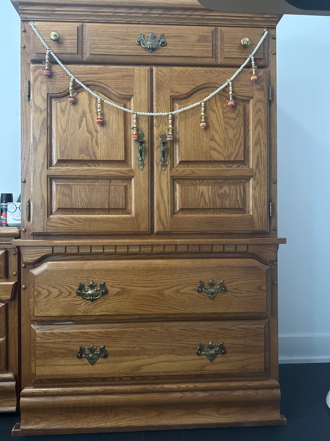 Solid Oak Armoire Dresser