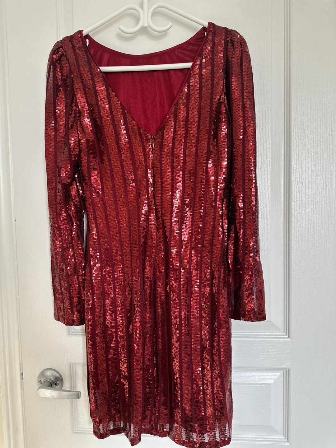 Nanette Nanette Lepore Red Sequin Striped Dress Size 6 - photo 2