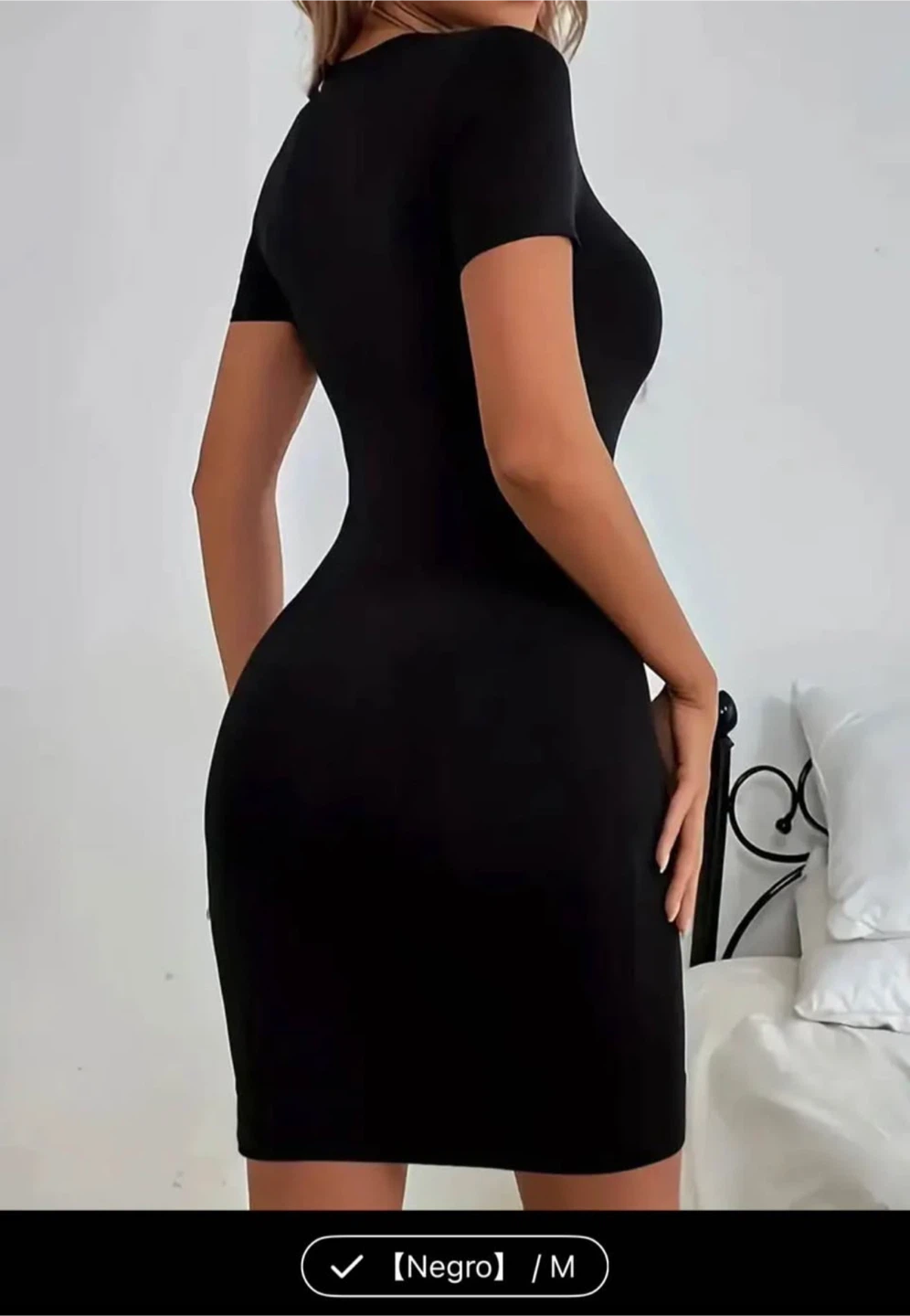 Black Short Sleeve Midi Dress with Heart Graphic - photo 3