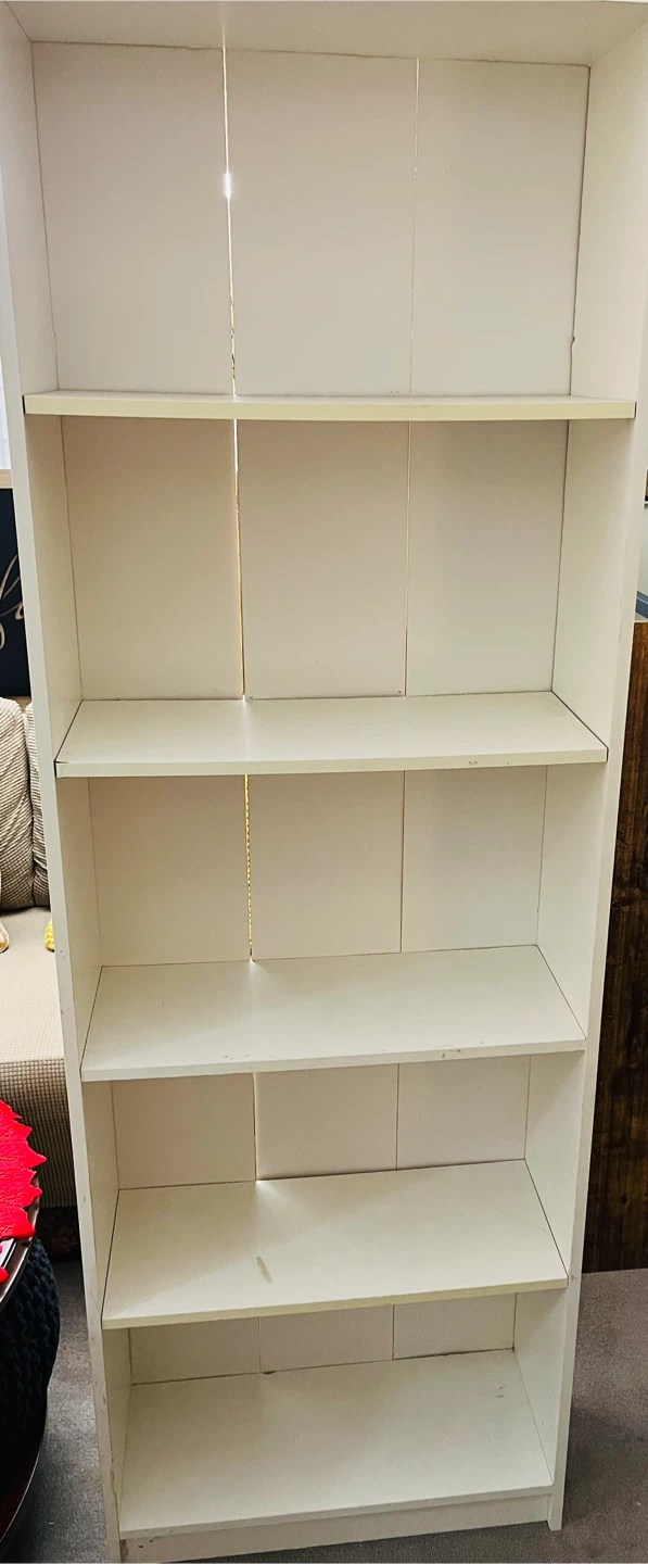 White Bookcase Shelf Unit - photo 2