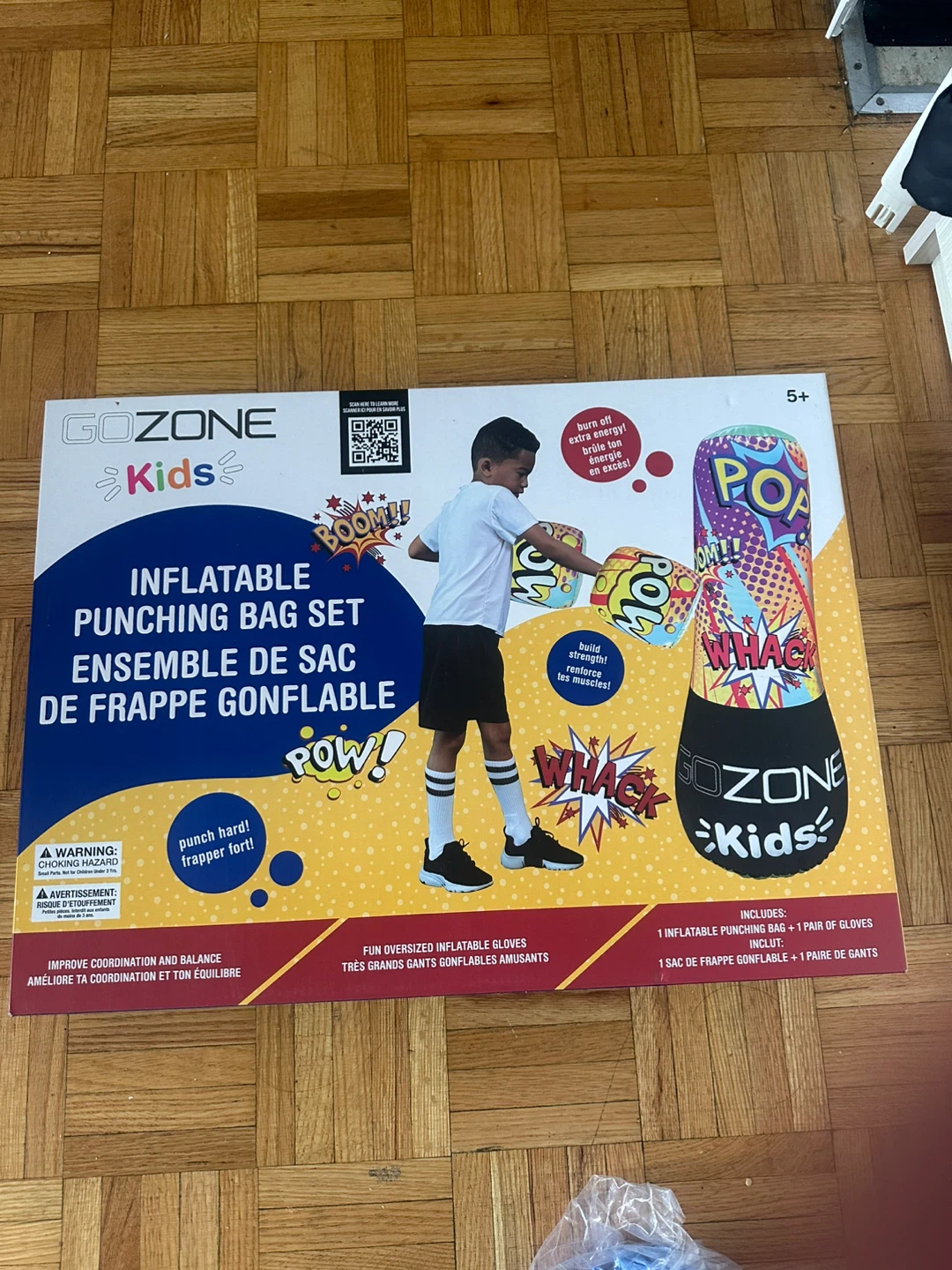GoZone Kids Inflatable Punching Bag Set with Gloves