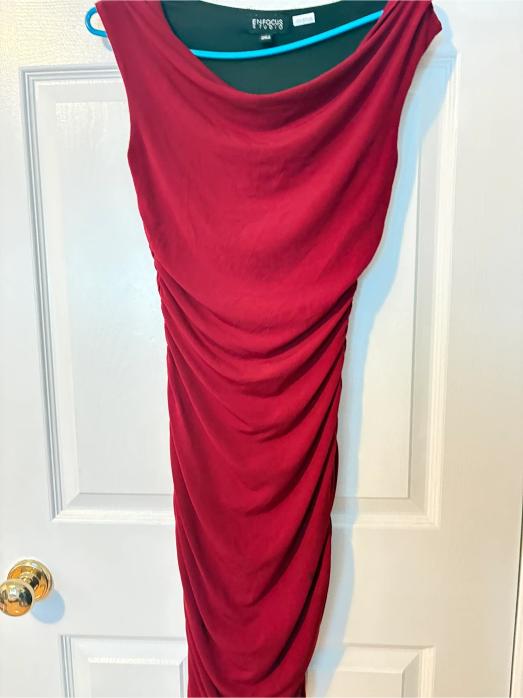 Enfocus Studio Red Ruched One-Shoulder Dress Size 6