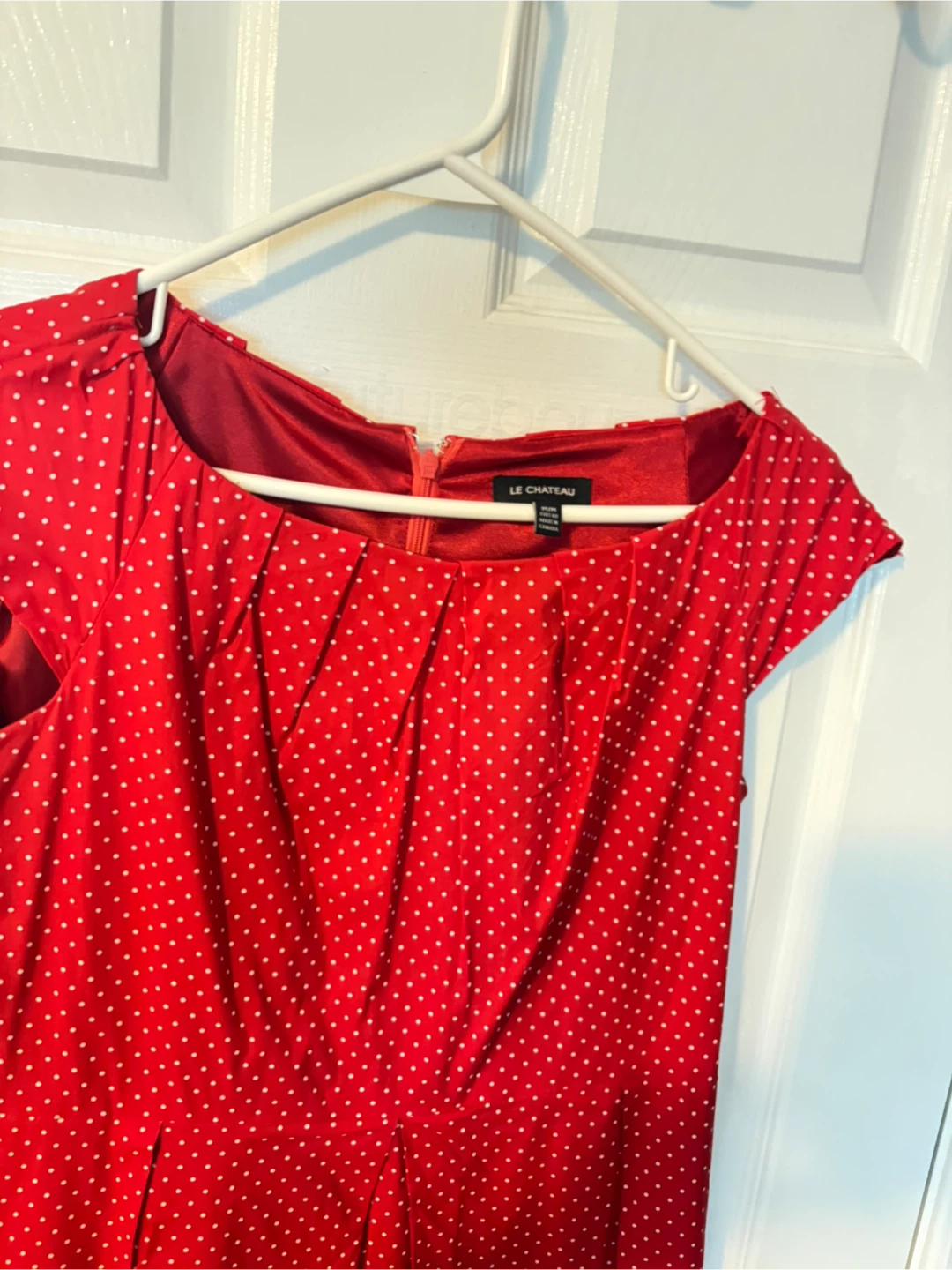 Le Chateau Red Polka Dot Dress Size M - photo 3