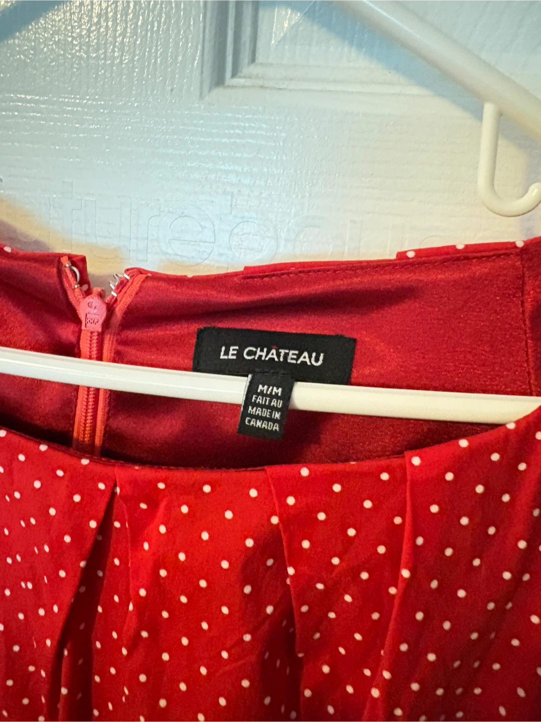 Le Chateau Red Polka Dot Dress Size M - photo 2