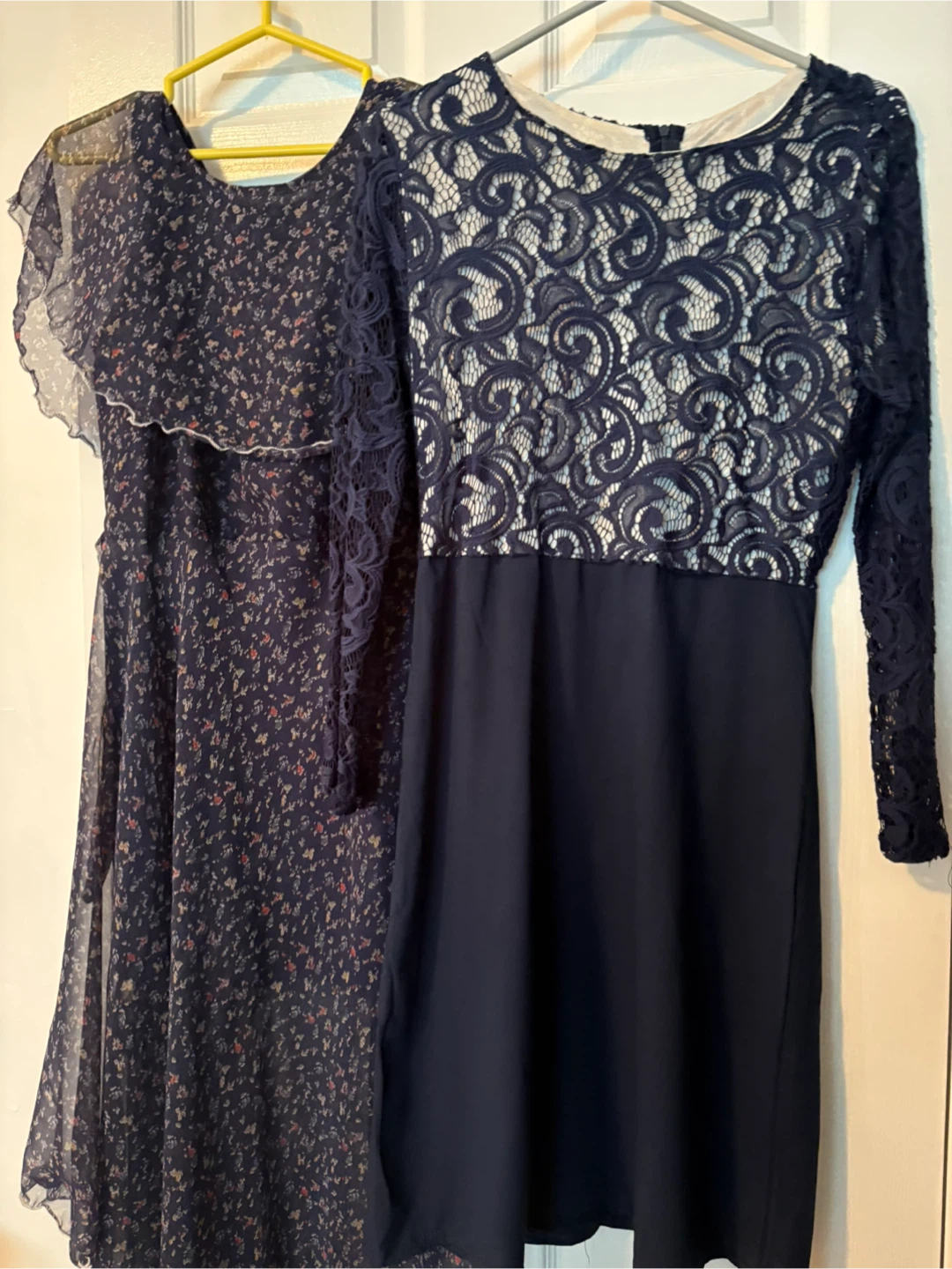 Navy Blue Dresses - Floral & Lace