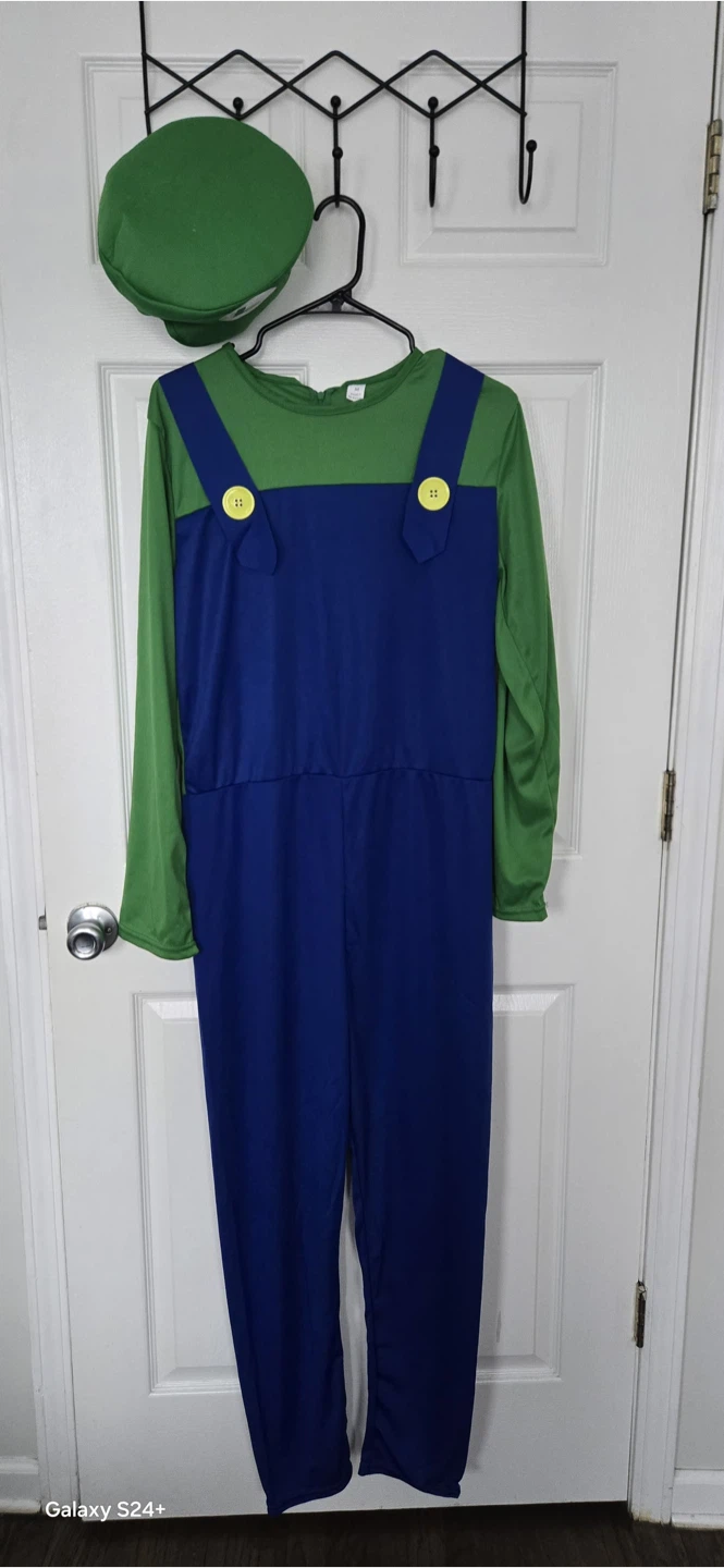 Luigi Costume with Hat - Size Medium