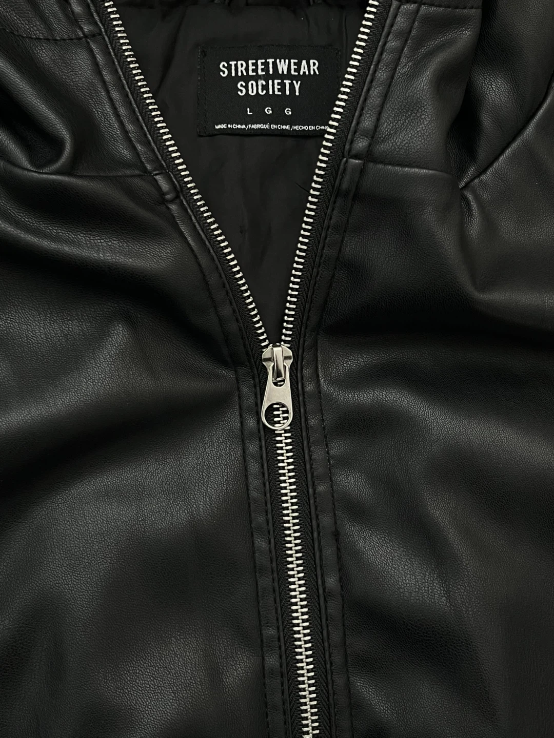 Faux Leather Black Zip-Up Jacket | Women - photo 4