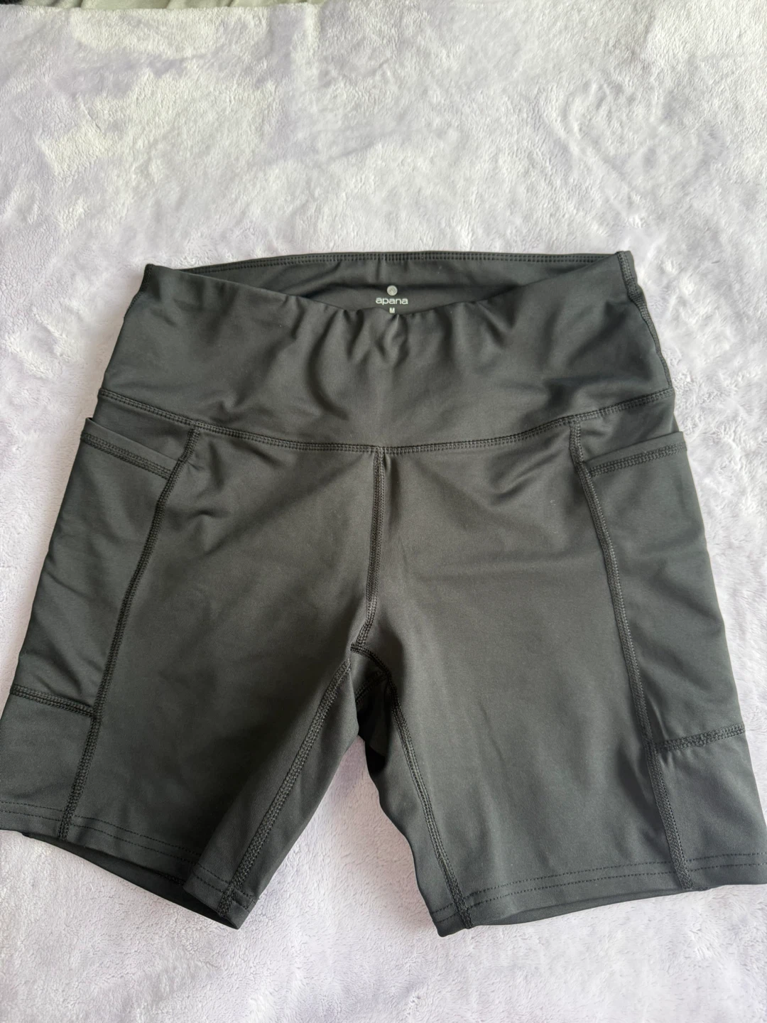 Apana Women’s Black Biker Shorts with Pockets – Size M