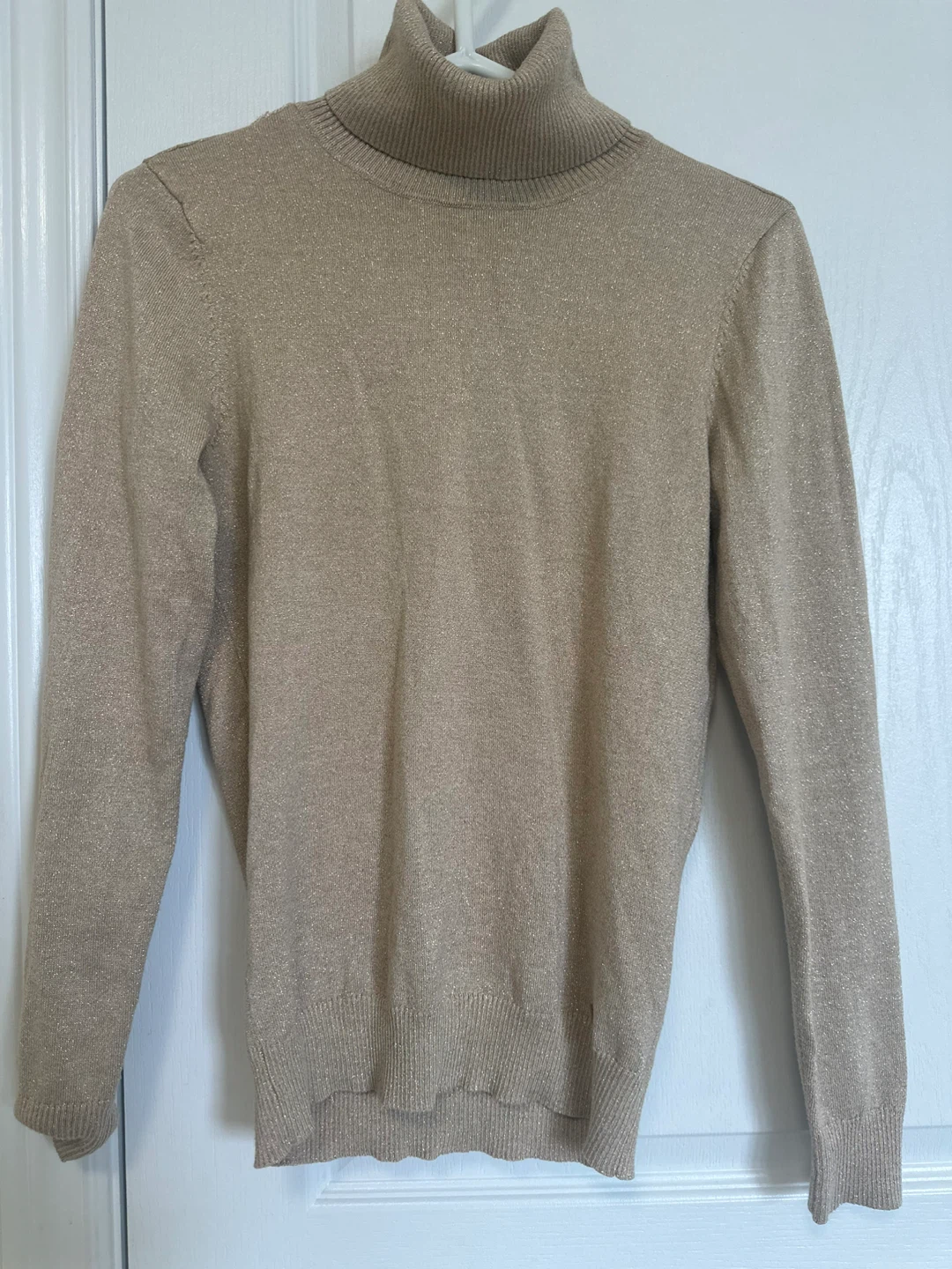 Calvin Klein Women's Gold Sparkle Turtleneck Sweater