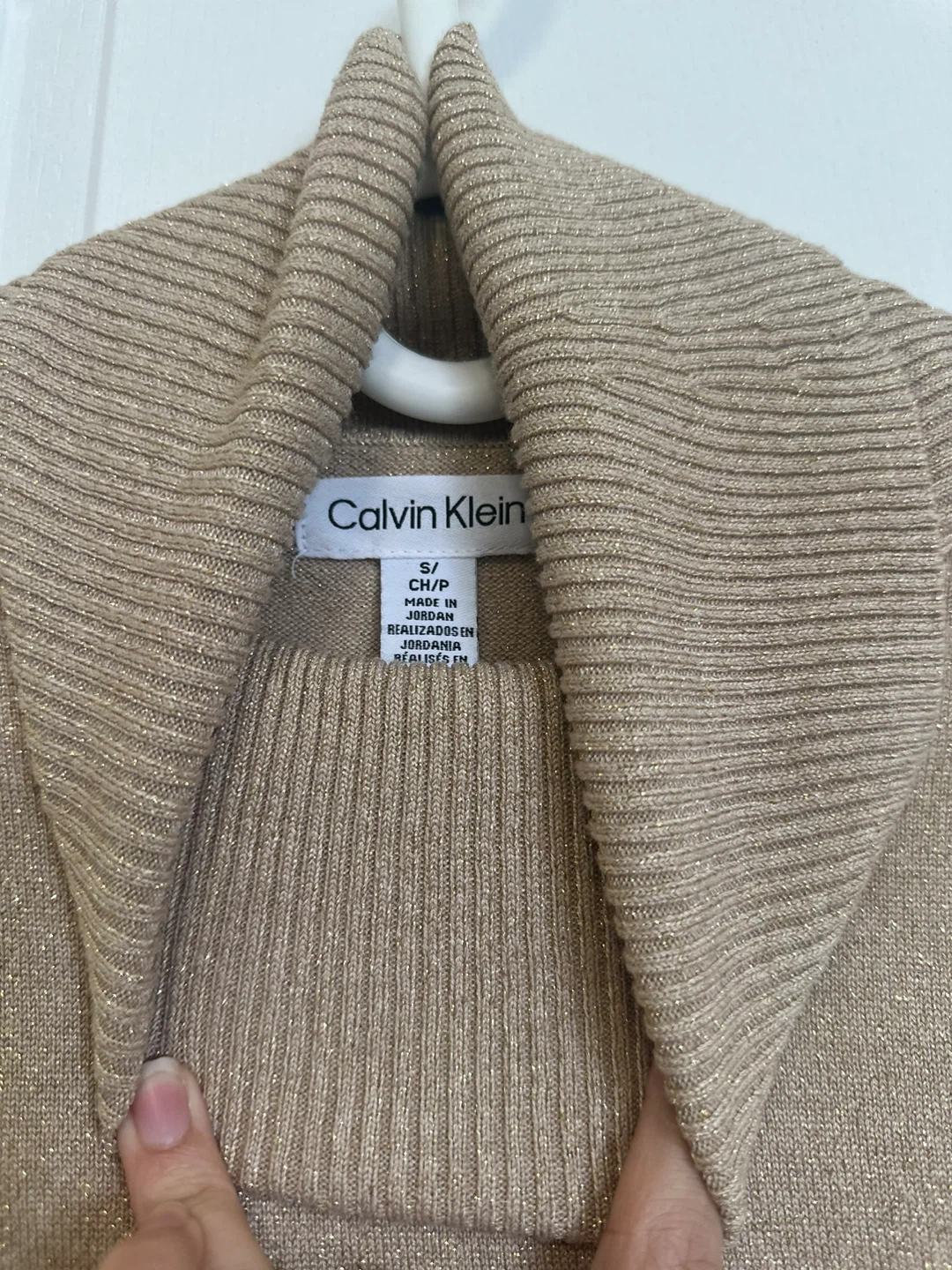 Calvin Klein Women's Gold Sparkle Turtleneck Sweater - photo 3