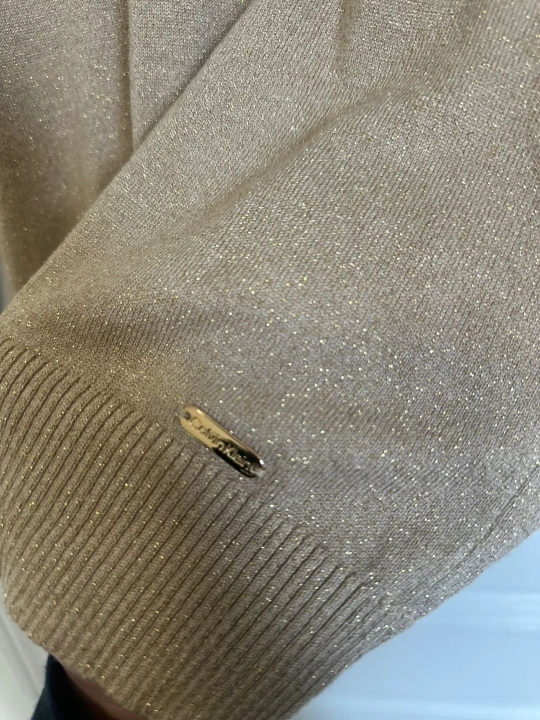 Calvin Klein Women's Gold Sparkle Turtleneck Sweater - photo 2