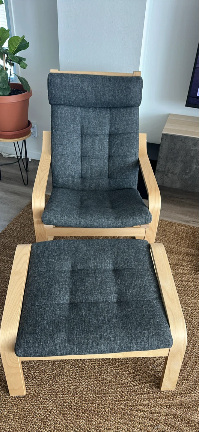 IKEA POÄNG Armchair and Ottoman Set