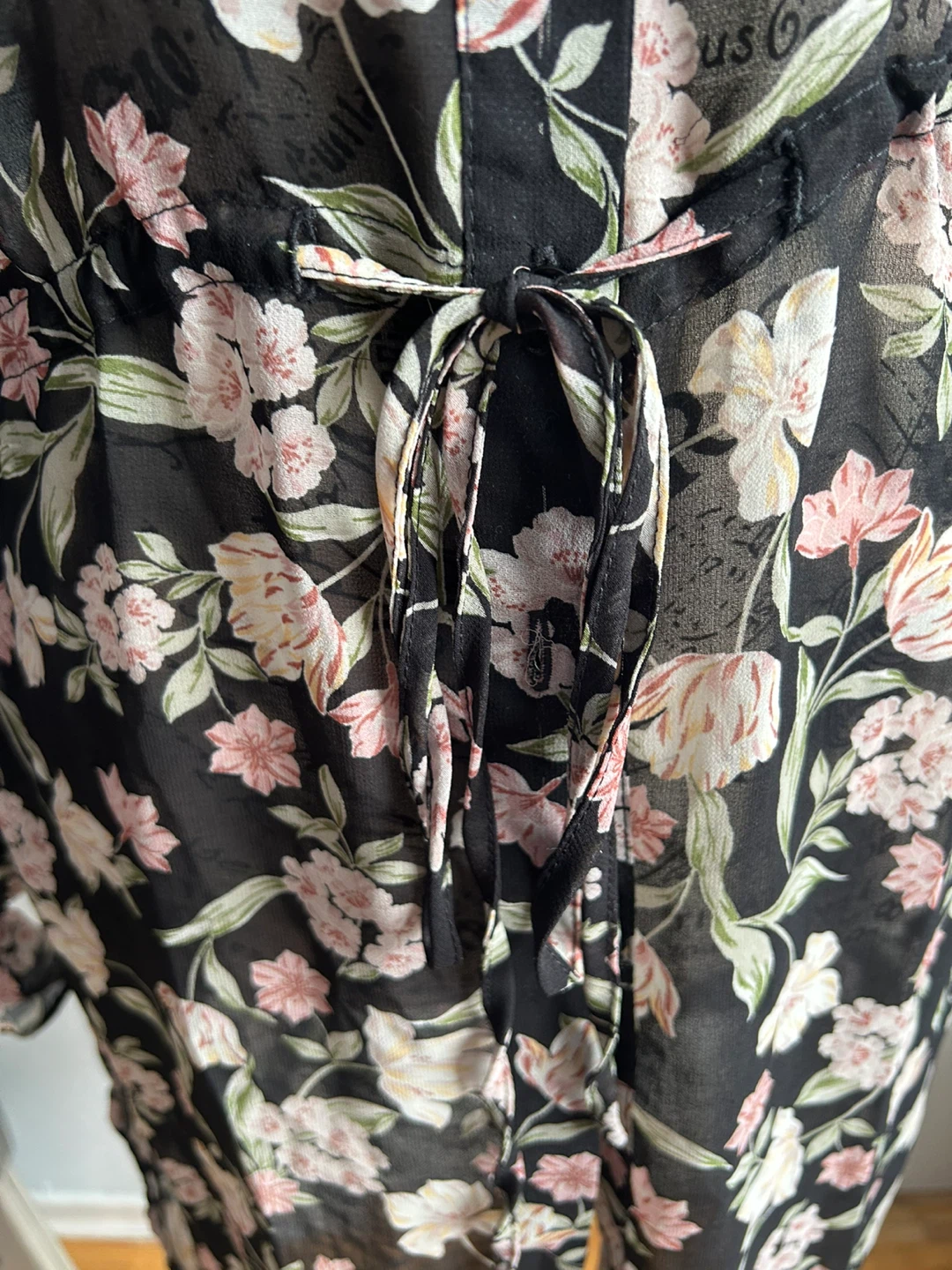 Brand new Sheer Floral Button-Up Dress with Tie Waist - photo 5