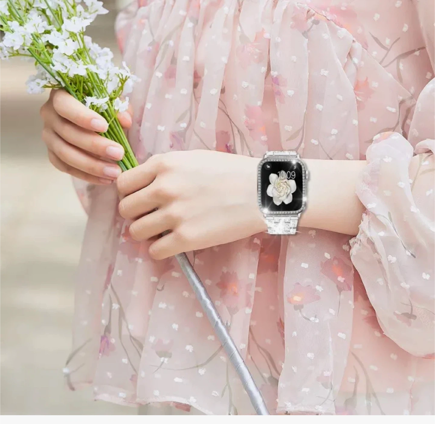 Rhinestone Apple Watch Band and Case - photo 4