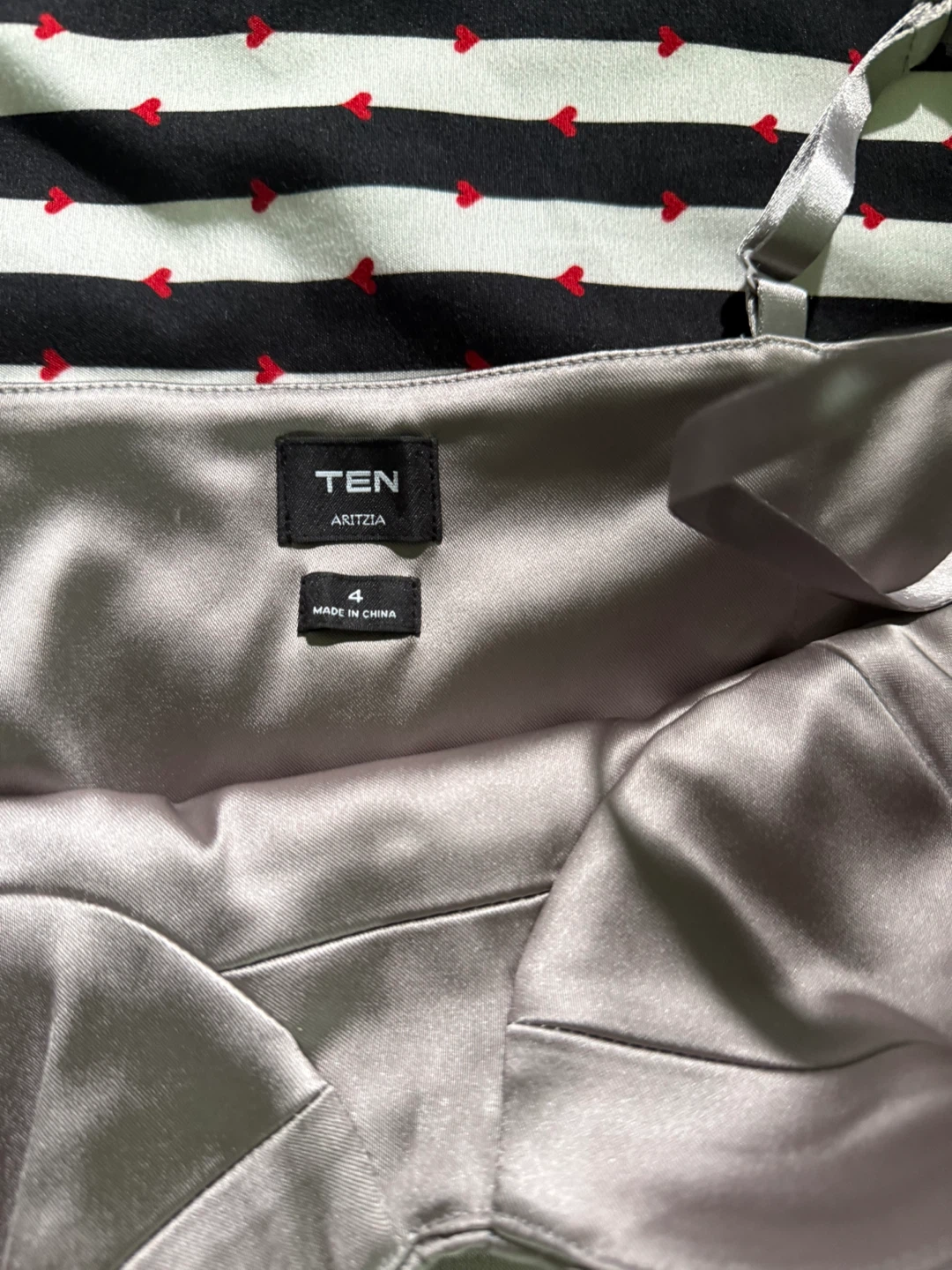 Aritzia TEN Silver Satin Bustier Mini Dress Size 4 - photo 3