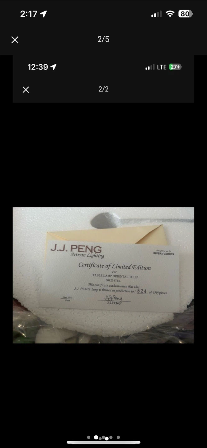 J.J. Peng Artisan Lighting Oriental Tulip Table Lamp - photo 2