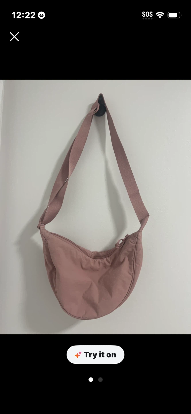 Dusty Rose Crescent Shoulder Bag