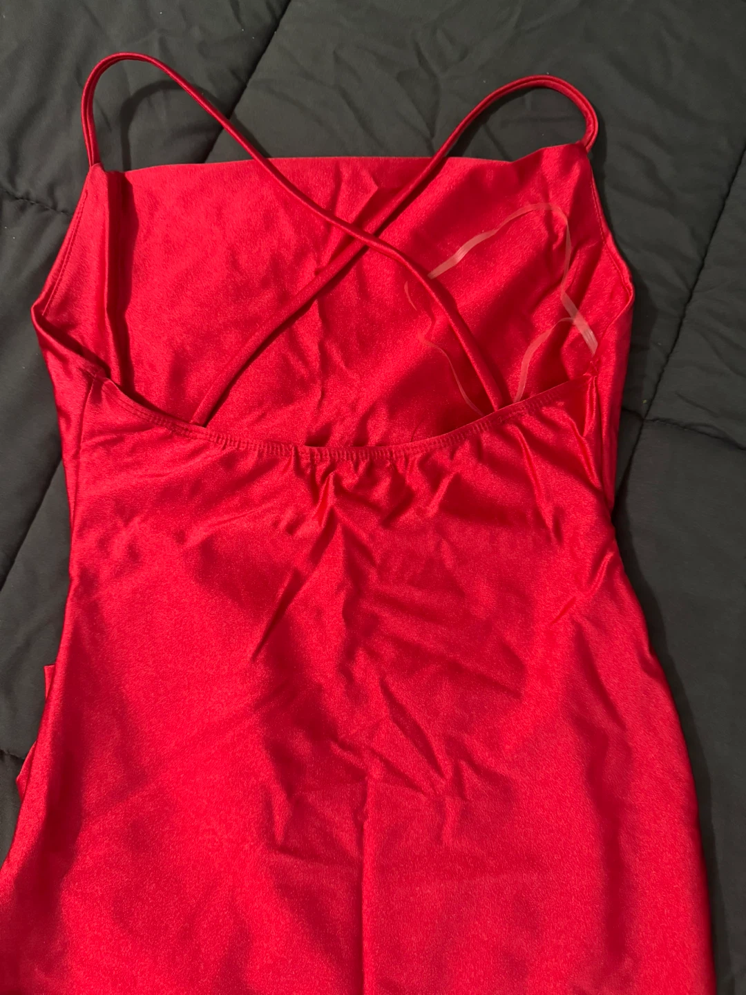 Red Ruched Bodycon Midi Dress - photo 4