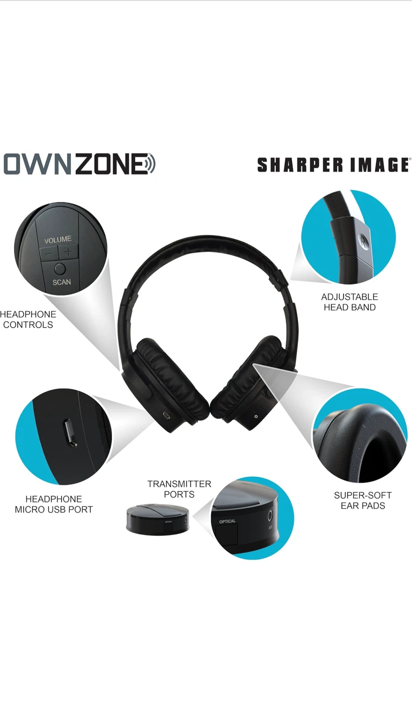 OWNZONE by Sharper Image Wireless Headphones and Transmitter