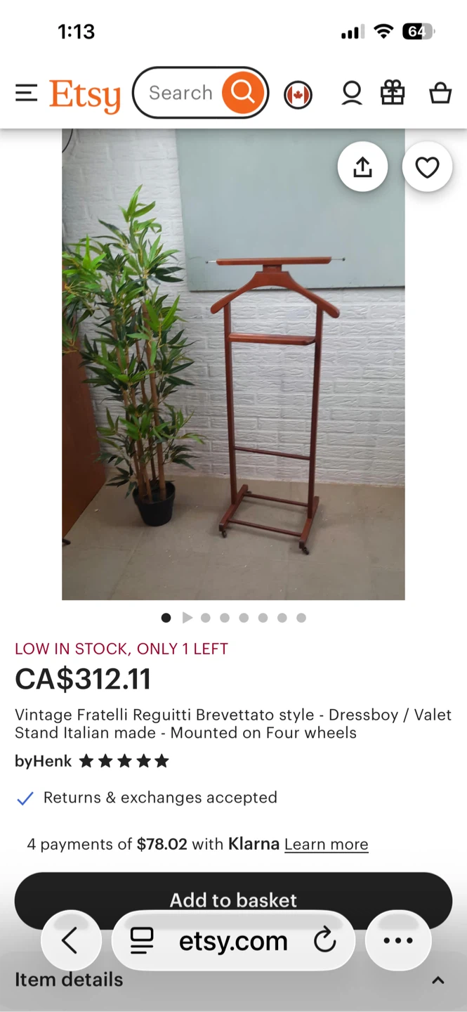 Vintage Fratelli Reguitti Dressboy Valet Stand - photo 2