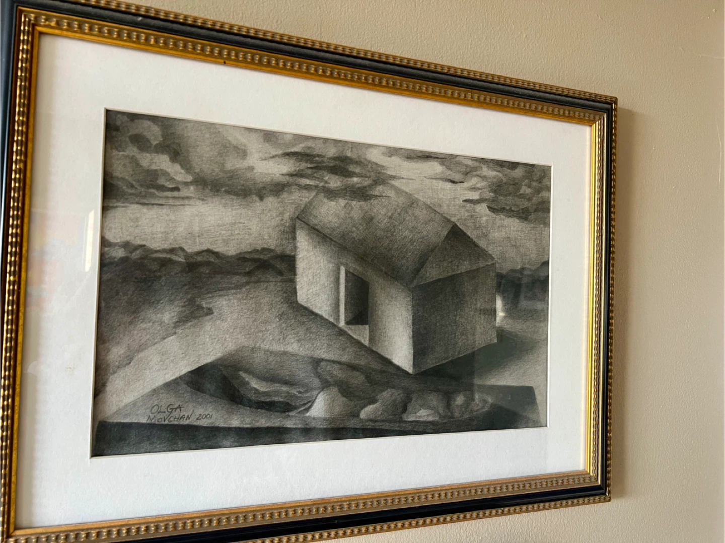 Original Surreal Graphite Drawing – Framed – Signed 2001