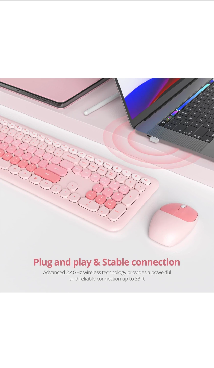 Pink Wireless Keyboard and Mouse Combo - photo 2