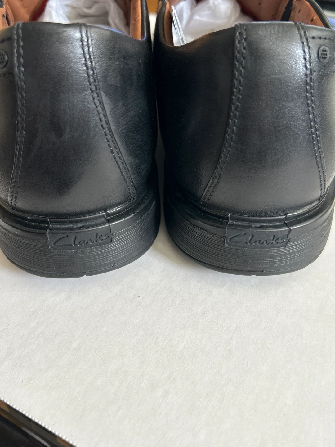 Clarks Men's Black Leather Slip-On Shoes Size US 13 - photo 4