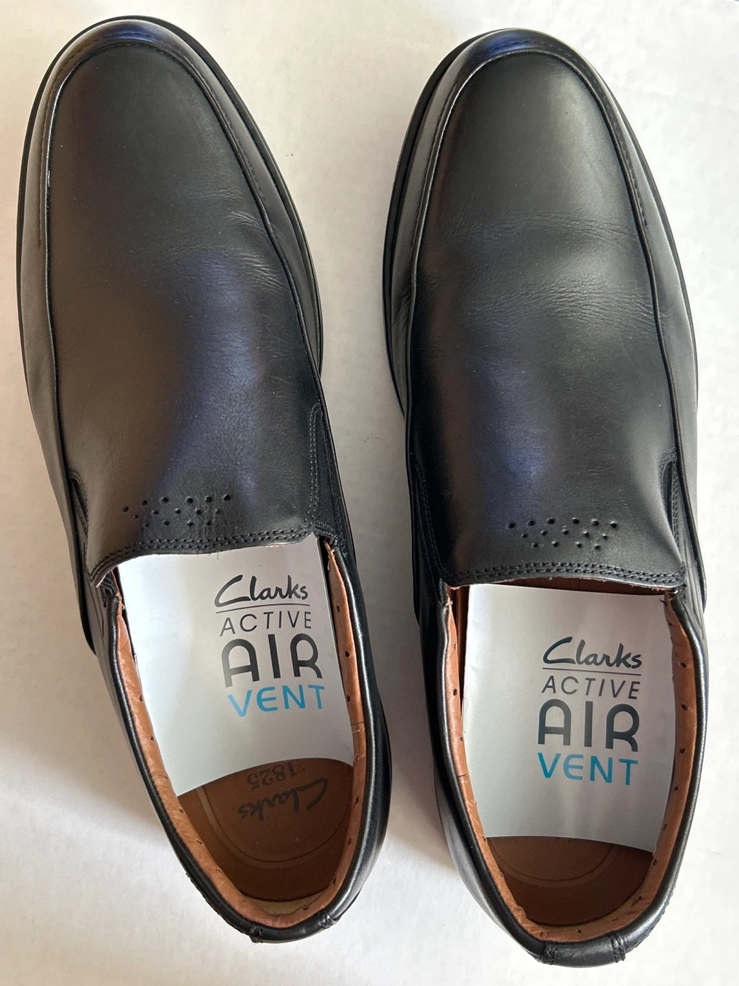 Clarks Men's Black Leather Slip-On Shoes Size US 13