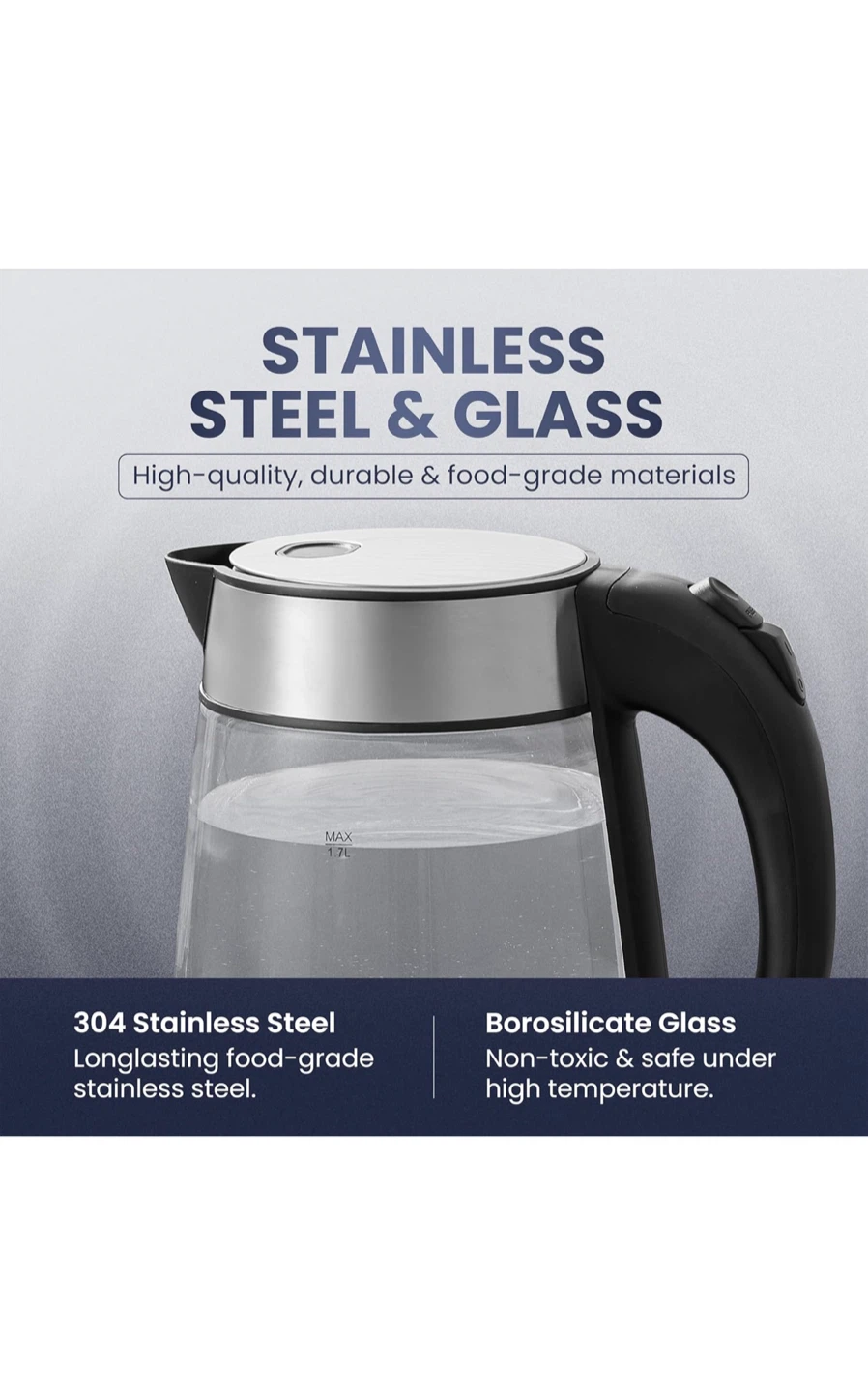 Elite Gourmet 1.7L Glass Electric Kettle - photo 5