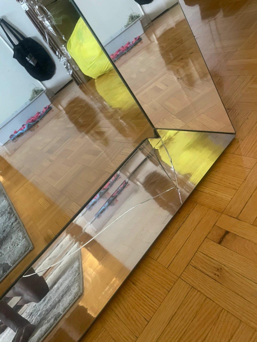 Full Length Mirror with Cracked Corner - photo 2