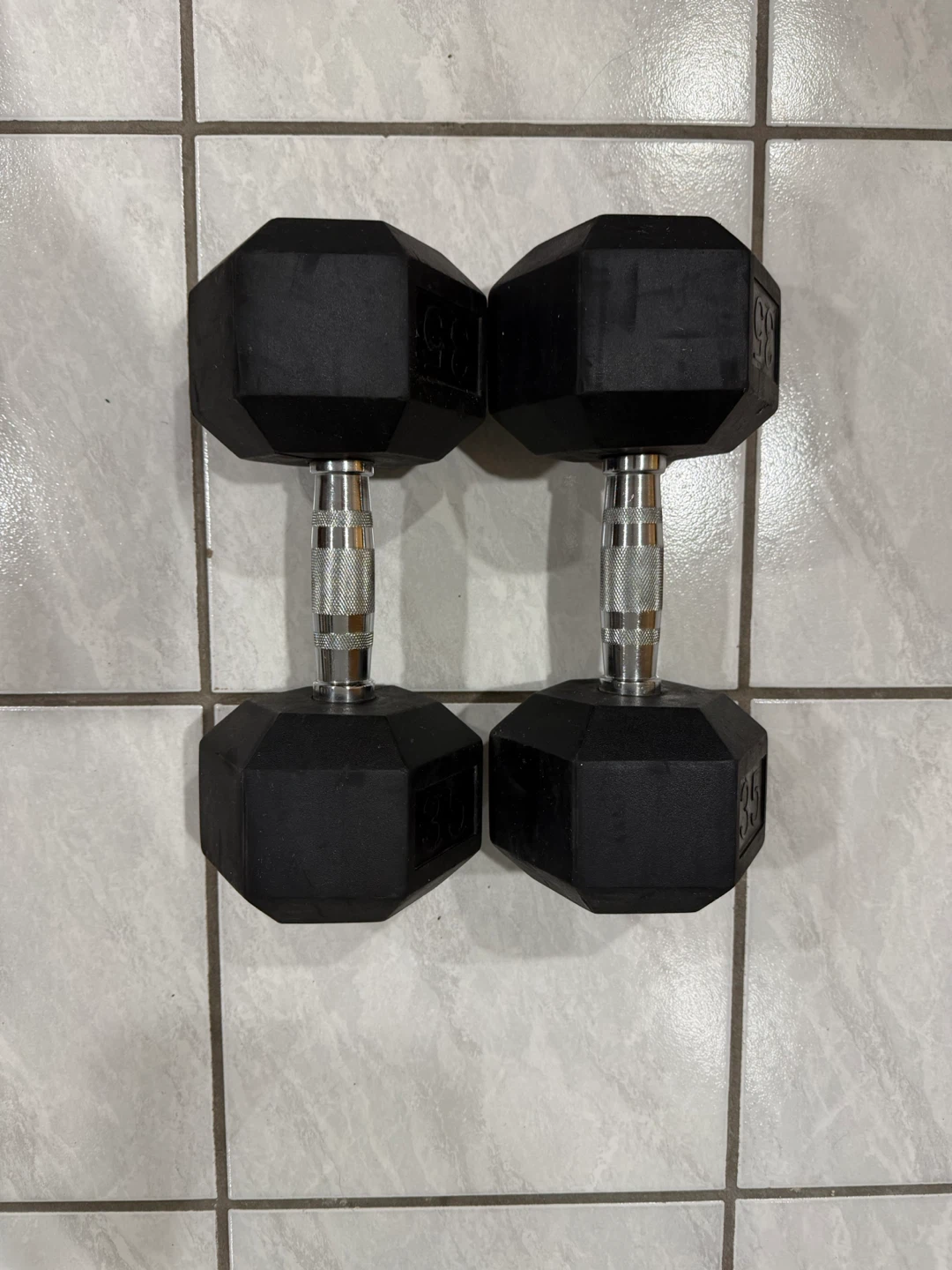 Pair of 35lb Hex Dumbbells - photo 3