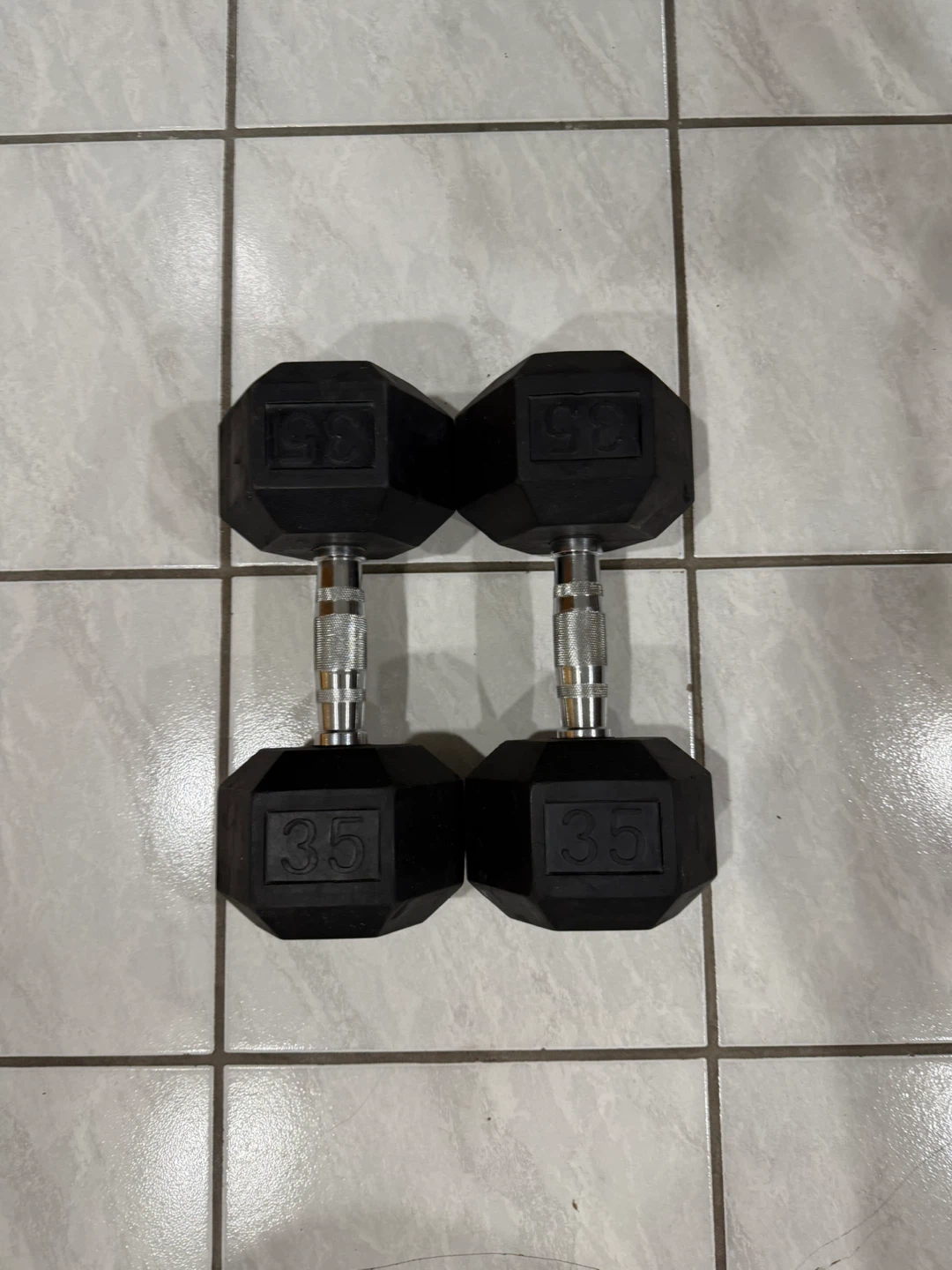Pair of 35lb Hex Dumbbells - photo 2