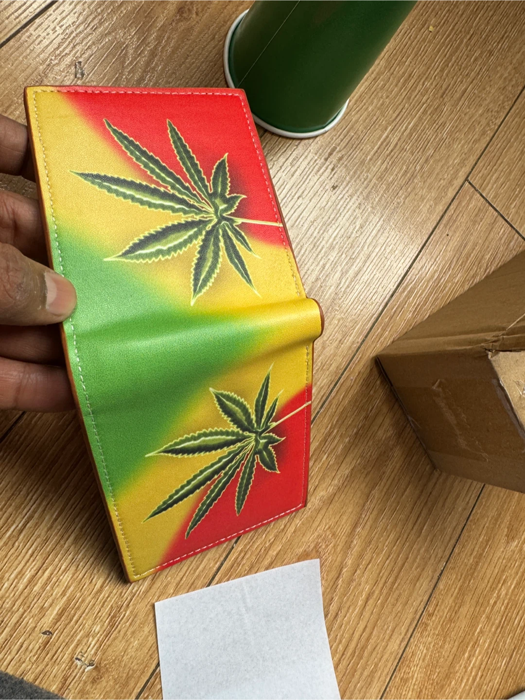 Bifold Wallet with Rasta Leaf Design - photo 2