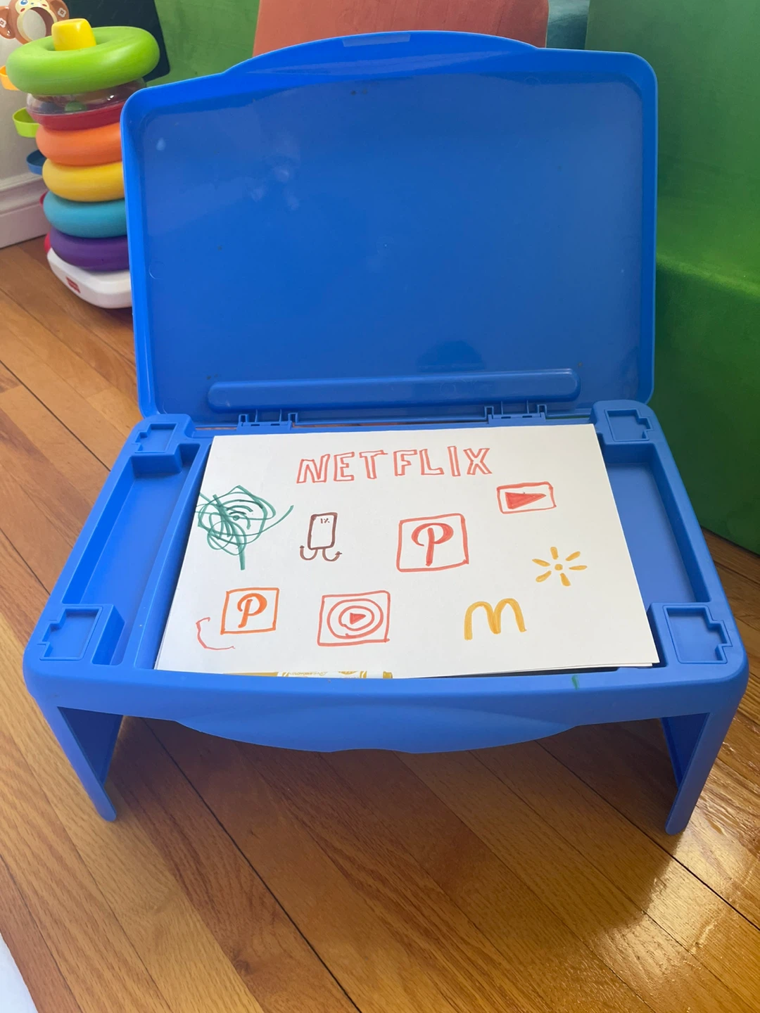 Blue Kids Lap Desk with Storage Tray - photo 2