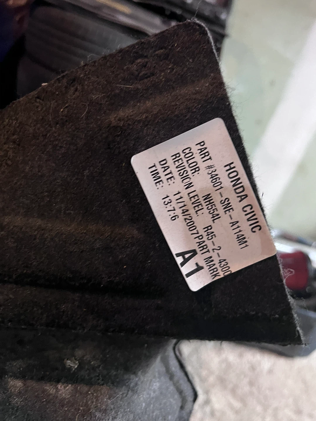 Honda Civic Trunk Liner Rear Left