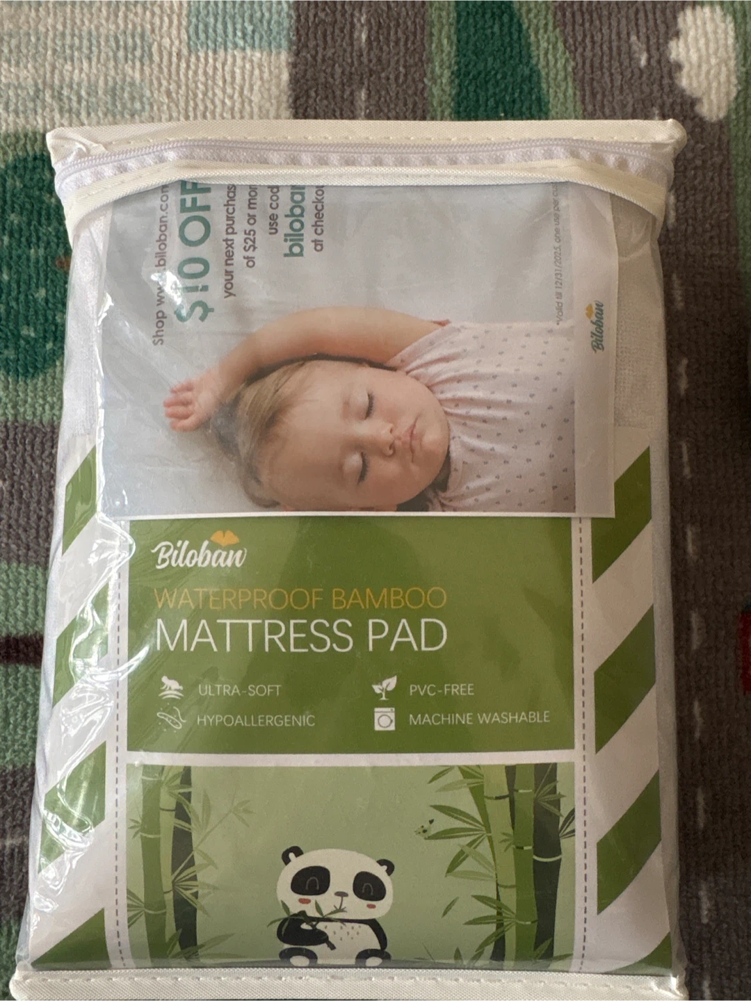 Brand new- Biloban Waterproof bamboo mattress pad 52X28x9
