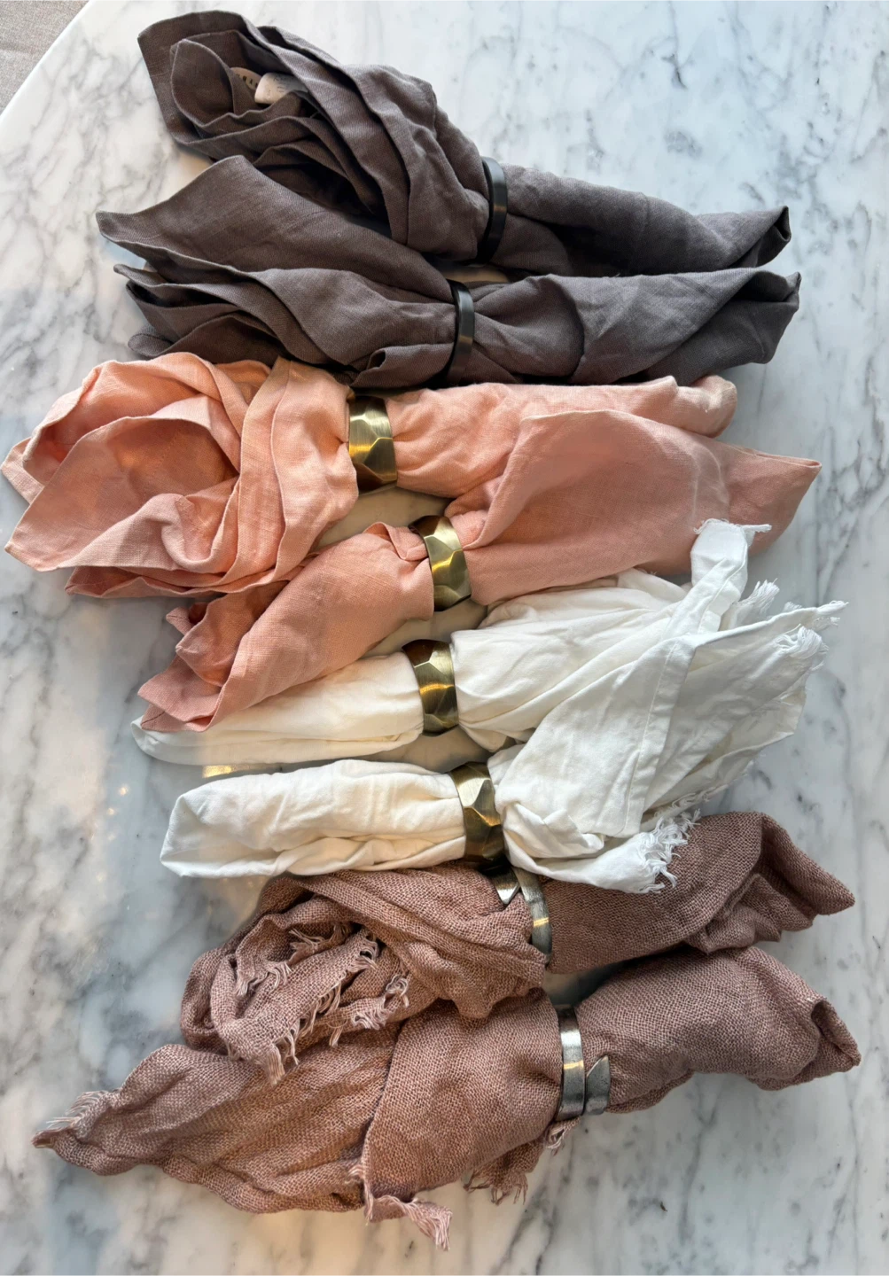 Set of 2 Fabric Napkins with Napkin Rings