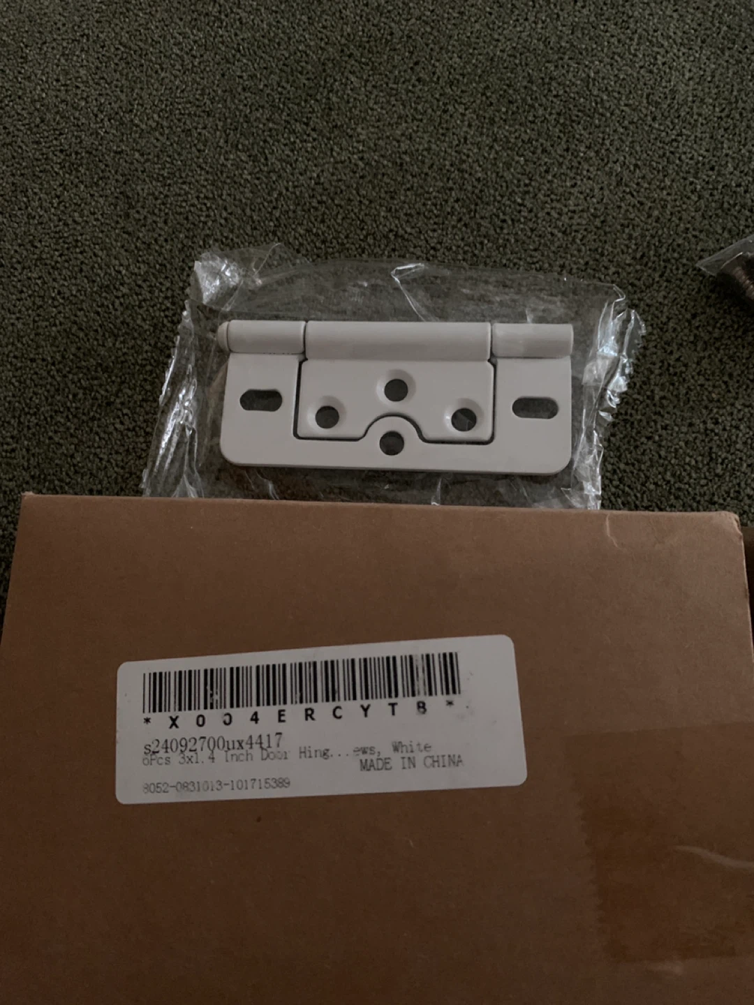White 3x1.4 Inch Door Hinges (6 Pcs)