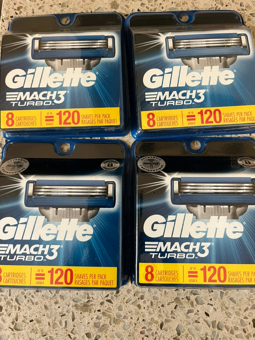 Gillette Mach3 Turbo Razor Cartridges - 4 Packs of 8
