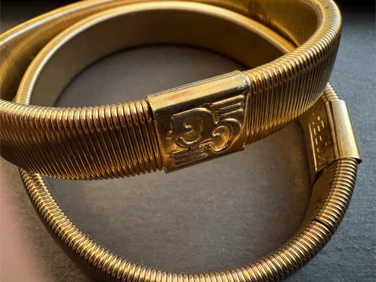 Vintage GG Elastic Bracelets - Gold Tone and Silver Tone - photo 3