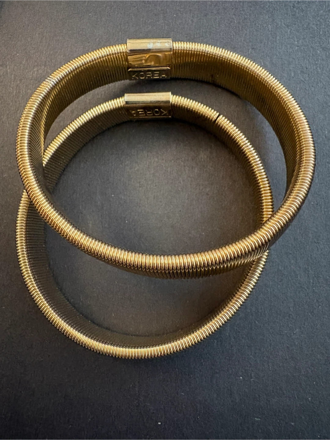 Vintage GG Elastic Bracelets - Gold Tone and Silver Tone - photo 2
