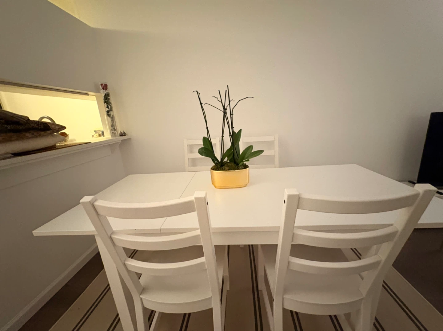 IKEA White Dining Table with 4 Chairs