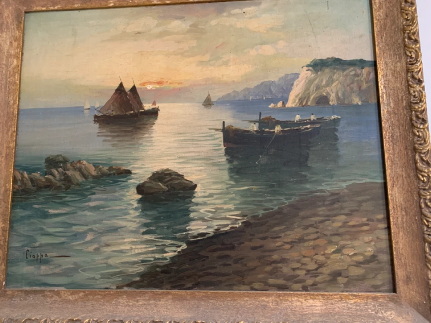 Framed Seascape Painting by Ciappa